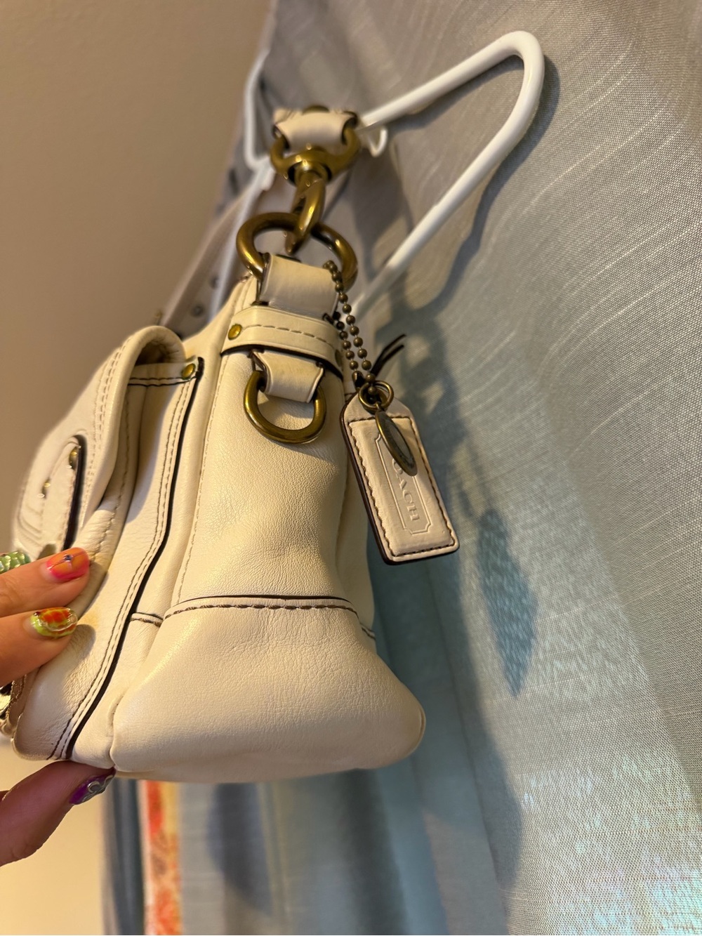 Coach White 65th Anniversary Legacy Leather Double-Front Pocket Shoulder Bag - Picture 4 of 13